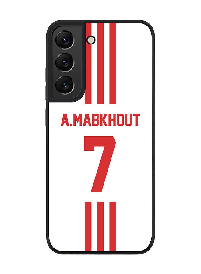 Stylizedd Rugged Black edge case for Samsung Galaxy S21 FE 5G Slim fit Soft Case Flexible Rubber Edges Anti Drop TPU Gel Thin Cover - Football Team - UAE Player Name - A.Mabkhout - Image 1