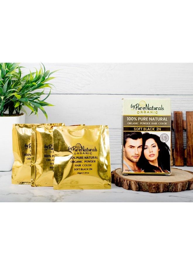 byPurenaturals 100% مسحوق صبغة شعر أسود ناعم عضوي للرجال والنساء 120 جرام; صبغة شعر طبيعية نقية; صبغة شعر خالية من المواد الكيميائية والأمونيا  - Image 4