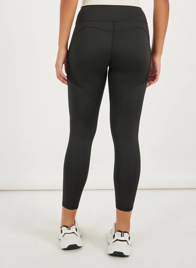 Styli Side Mesh Pocket Broad Waistband Leggings