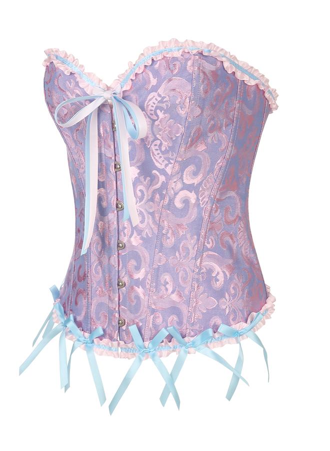 Take Two Jacquard Body Corset Shaping Top with Bow Detail - Image 4