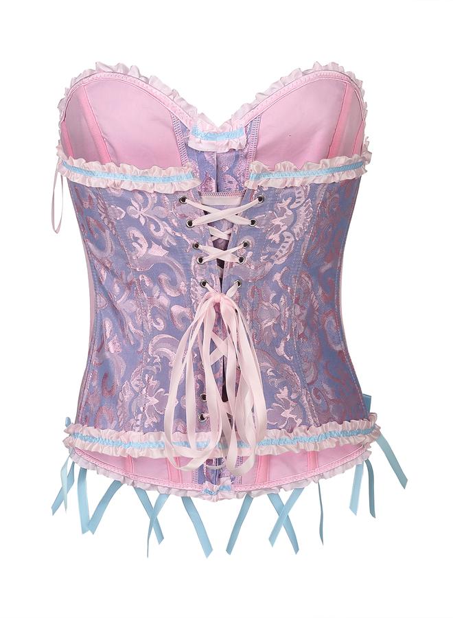 Take Two Jacquard Body Corset Shaping Top with Bow Detail - Image 5