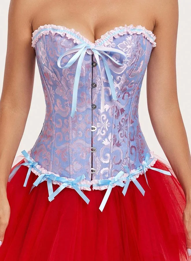 Take Two Jacquard Body Corset Shaping Top with Bow Detail