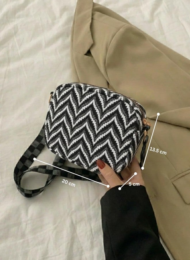 LIKE STYLE Women’s Ethnic Canvas/Jute Sling Bag | Printed Eco-Friendly Crossbody Shoulder Bag | Lightweight Everyday Casual Handbag (White) - Image 4
