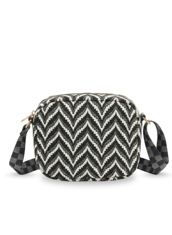 LIKE STYLE Women’s Ethnic Canvas/Jute Sling Bag | Printed Eco-Friendly Crossbody Shoulder Bag | Lightweight Everyday Casual Handbag (White) - Image 1