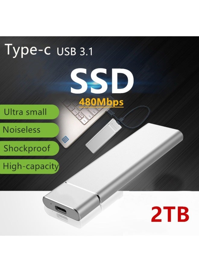 Cross Border M.2 Mini Solid State SSD High Speed Transfer 1TB 2TB 4TB 8TB Portable External Hard Drive-Capacity:500GB-Interface:Black - Image 2