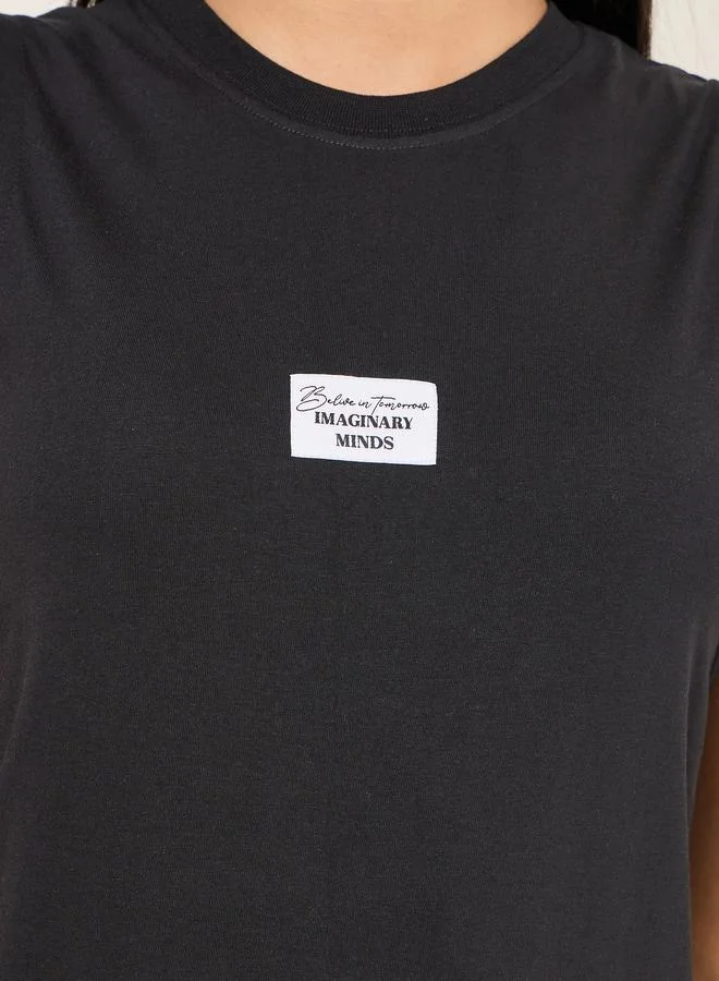 Styli Regular Fit Believe in Tomorrow Badge Slogan Tank