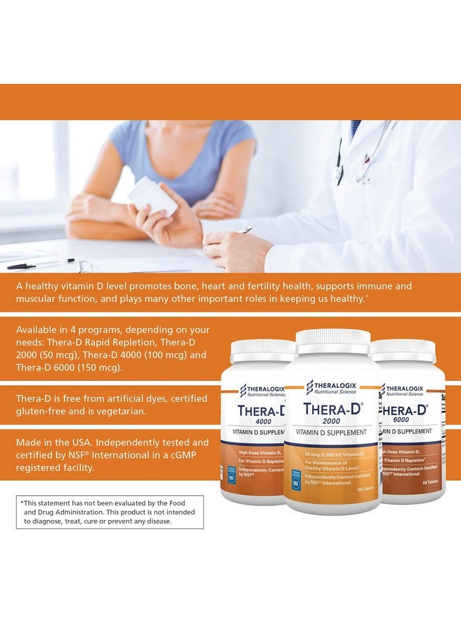 Theralogix Therad 2000 Vitamin D Supplement ; 2000 Iu Vitamin D3 Tablets ; 180 Day Supply ; Made In The Usa - Image 4