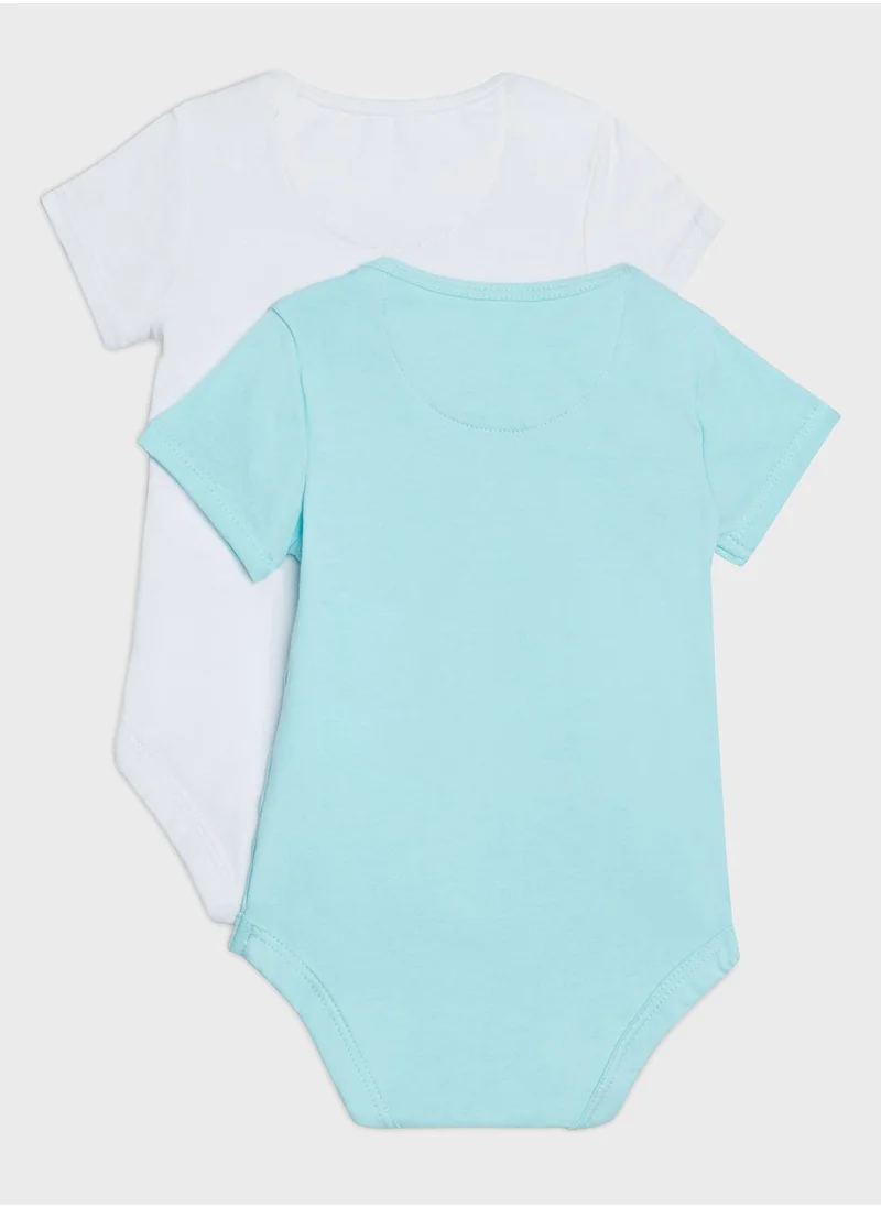 Calvin Klein Jeans Kids 2 Pack Logo Bodysuit