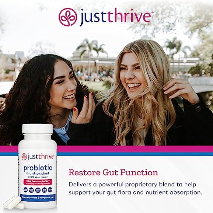 Just Thrive Probiotic & Antioxidant Supplement - 100% Spore-Based Digestive and Immune Support - Gluten Free, 30 Caps - Image 3