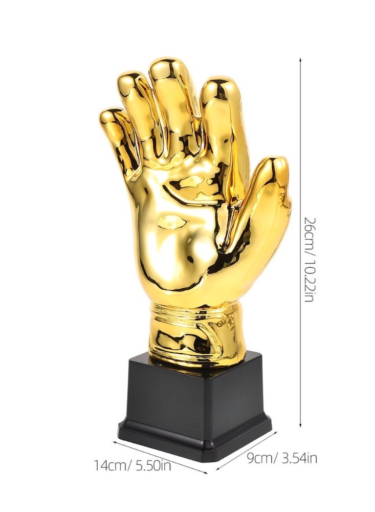 Spall 26cm Golden Goalkeeper Glove Trophy – Soccer/Football Award for Best Goalkeeper – Durable Plastic Material with Black Base  - Image 2