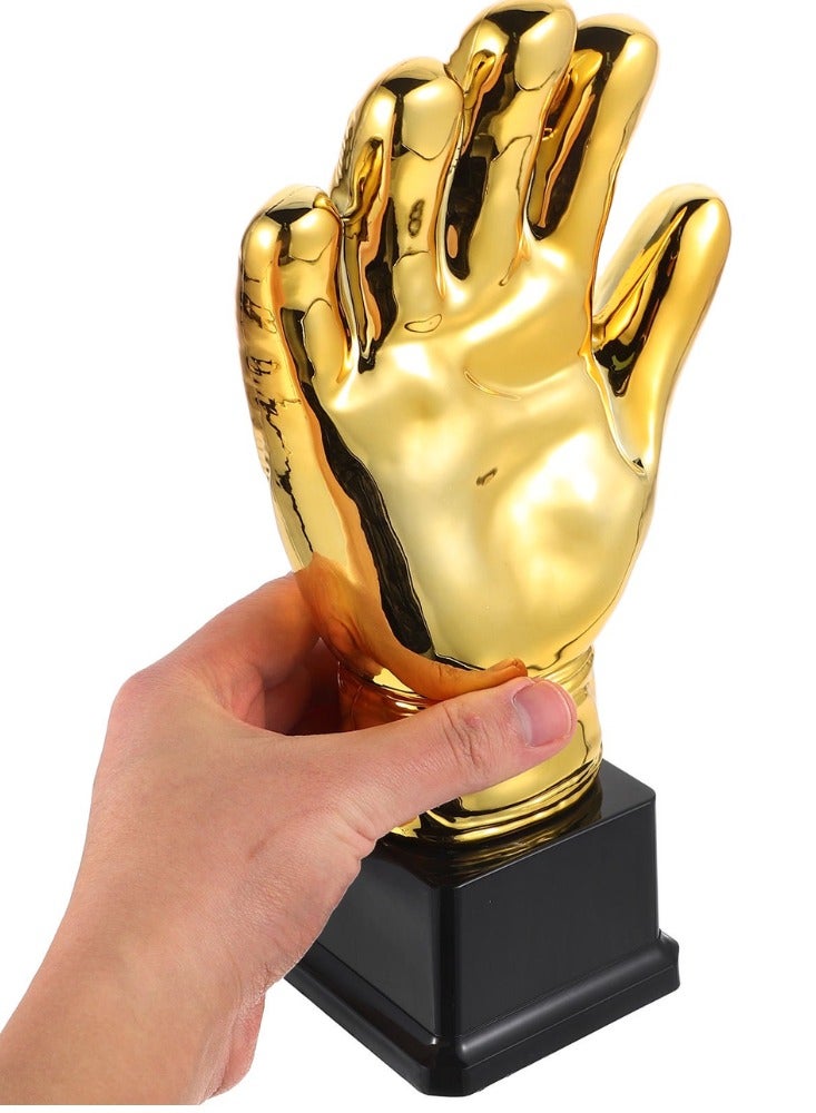 Spall 26cm Golden Goalkeeper Glove Trophy – Soccer/Football Award for Best Goalkeeper – Durable Plastic Material with Black Base  - Image 3