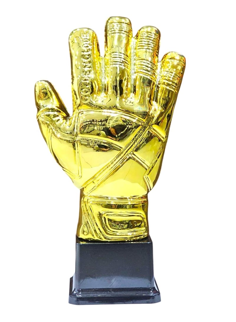 Spall 26cm Golden Goalkeeper Glove Trophy – Soccer/Football Award for Best Goalkeeper – Durable Plastic Material with Black Base  - Image 1