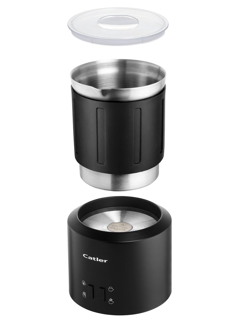 كاتلر Catler Milk Frother 4-in-1   MF 621– Hot & Cold Foam Maker, Hot Chocolate & Milk Heater, 250ml Frothing / 400ml Heating Capacity, Matte Black Stainless Steel, Auto Shut-Off - Image 2