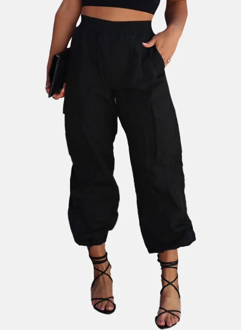 YUNIQEE Black High Rise Jogger Trousers