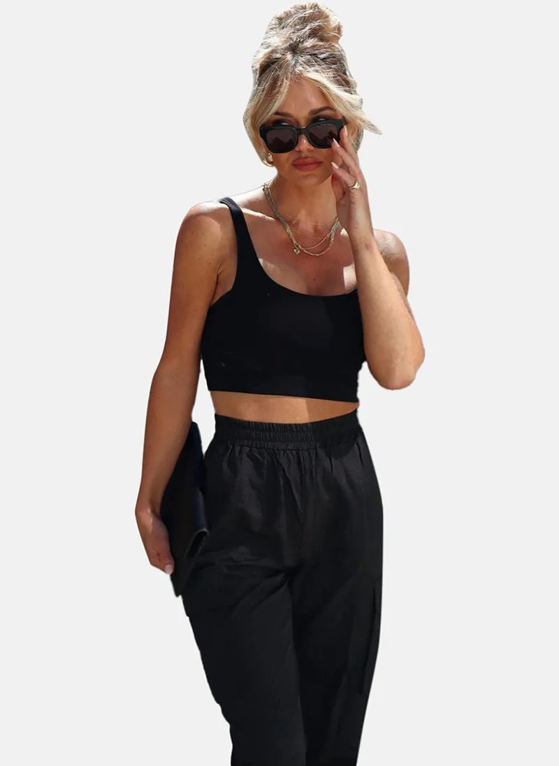 YUNIQEE Black High Rise Jogger Trousers