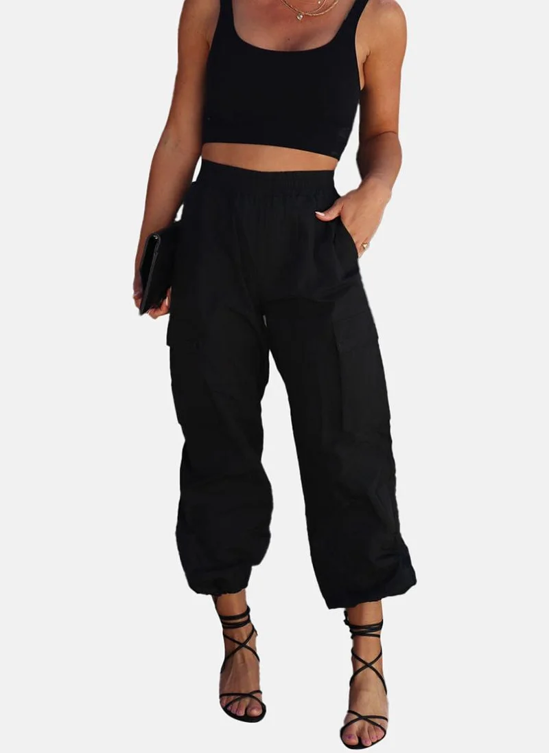 YUNIQEE Black High Rise Jogger Trousers