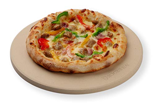 ROCKSHEAT K ROCKSHEAT 10.25 Inch Pizza Stone for Grill, Small Bread Baking Stone for Oven, Cordierite Pizza Grilling Stone 10.25" Round - Image 1