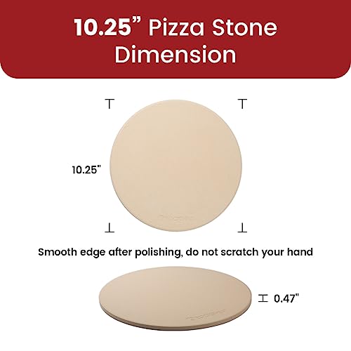 ROCKSHEAT K ROCKSHEAT 10.25 Inch Pizza Stone for Grill, Small Bread Baking Stone for Oven, Cordierite Pizza Grilling Stone 10.25" Round - Image 5