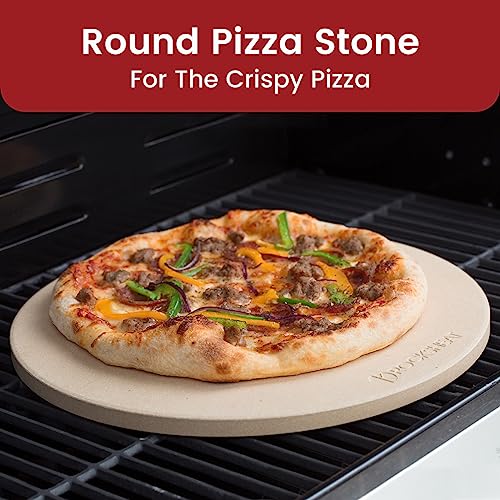 ROCKSHEAT K ROCKSHEAT 10.25 Inch Pizza Stone for Grill, Small Bread Baking Stone for Oven, Cordierite Pizza Grilling Stone 10.25" Round - Image 2