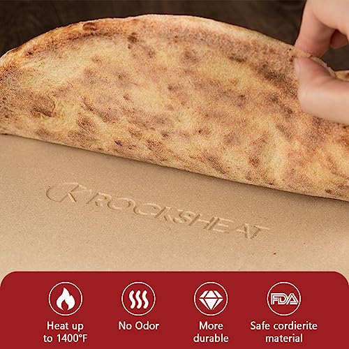 ROCKSHEAT K ROCKSHEAT 10.25 Inch Pizza Stone for Grill, Small Bread Baking Stone for Oven, Cordierite Pizza Grilling Stone 10.25" Round - Image 3