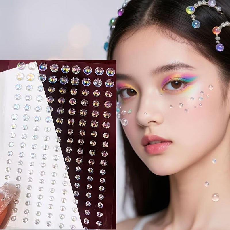 Colorful Water Droplet Face Stickers For Photo Shoot Stage Performance Decorative Rhinestone Makeup Tear Shaped Water Diamond Patches - Image 1