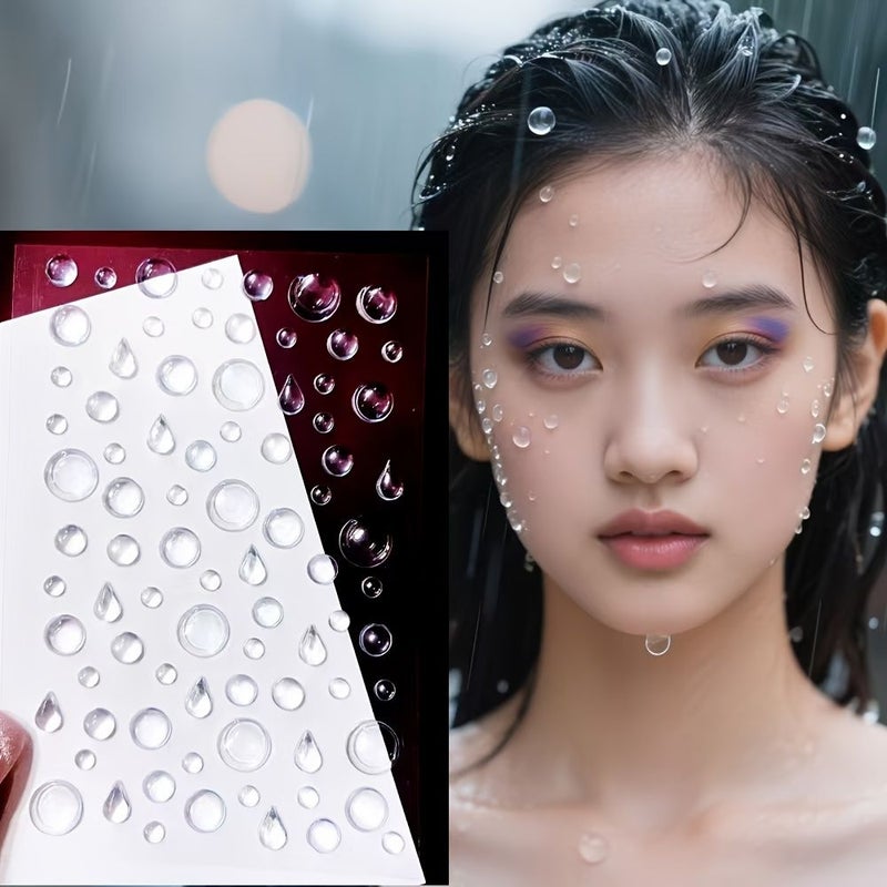 Colorful Water Droplet Face Stickers For Photo Shoot Stage Performance Decorative Rhinestone Makeup Tear Shaped Water Diamond Patches - Image 2