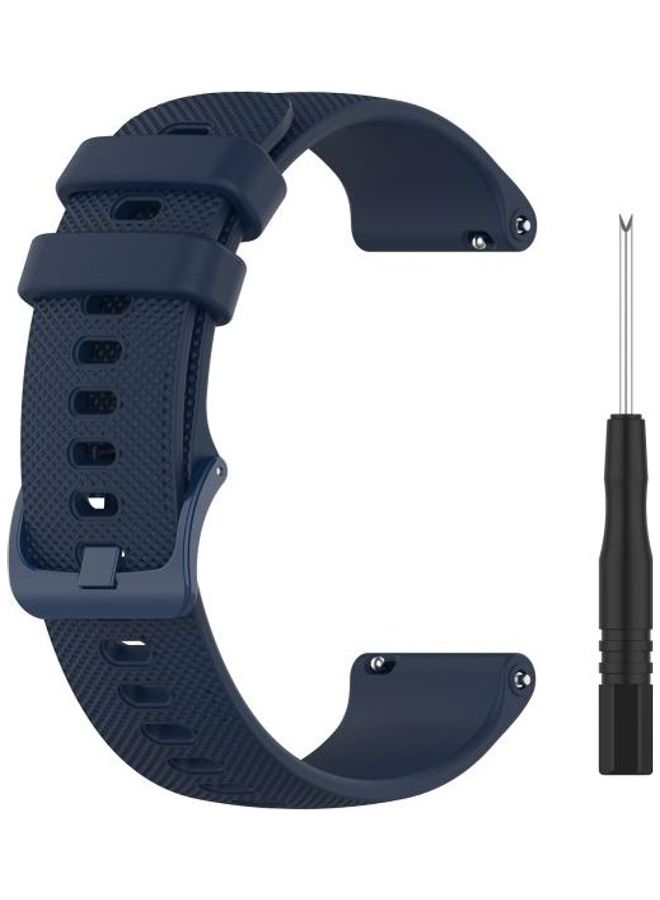 NIBEMINENT Quick Release Small Grid Texture Strap with Utility Knife For Garmin Forerunner 745- 22mm Navy Blue - Image 1