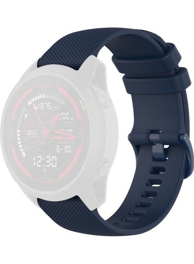 NIBEMINENT Quick Release Small Grid Texture Strap with Utility Knife For Garmin Forerunner 745- 22mm Navy Blue - Image 2