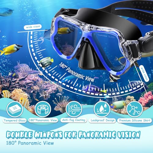 CTSAYTL Snorkeling Gear for Kids 4 in 1 Child Mask Fins Snorkel Set with Panoramic View Anti Fog Mask Dry Top Snorkel Trek Fins and Travel Bag Kids Snorkeling Set with Fins for Snorkeling Swimming - Image 3