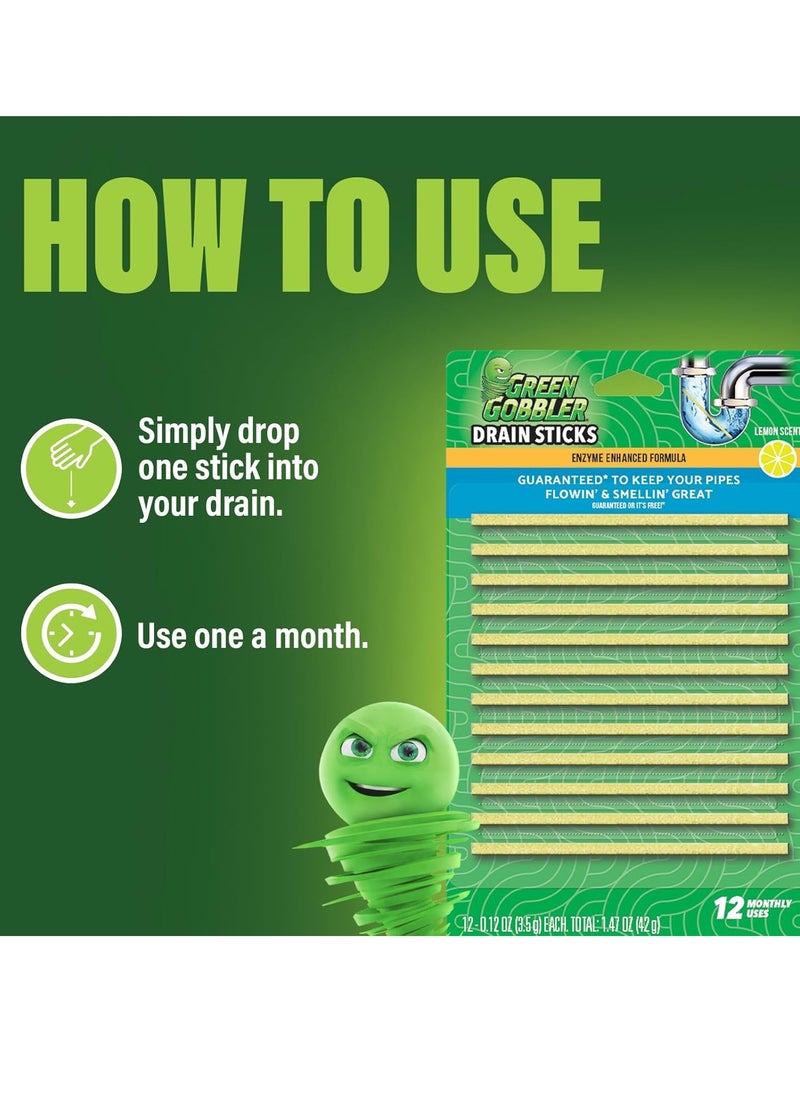 GREEN GOBBLER - Green Gobble Bio-Flow Drain Strips 12 Pc - Image 1