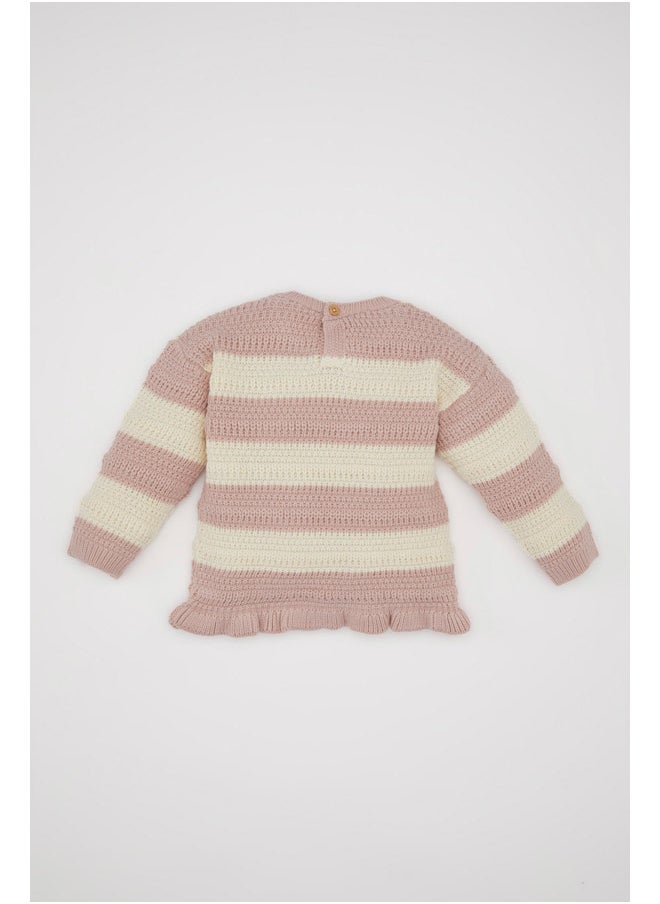 DeFacto Babygirl Tricot Regular Fit Crew Neck Long Sleeve Pullover  - Image 4
