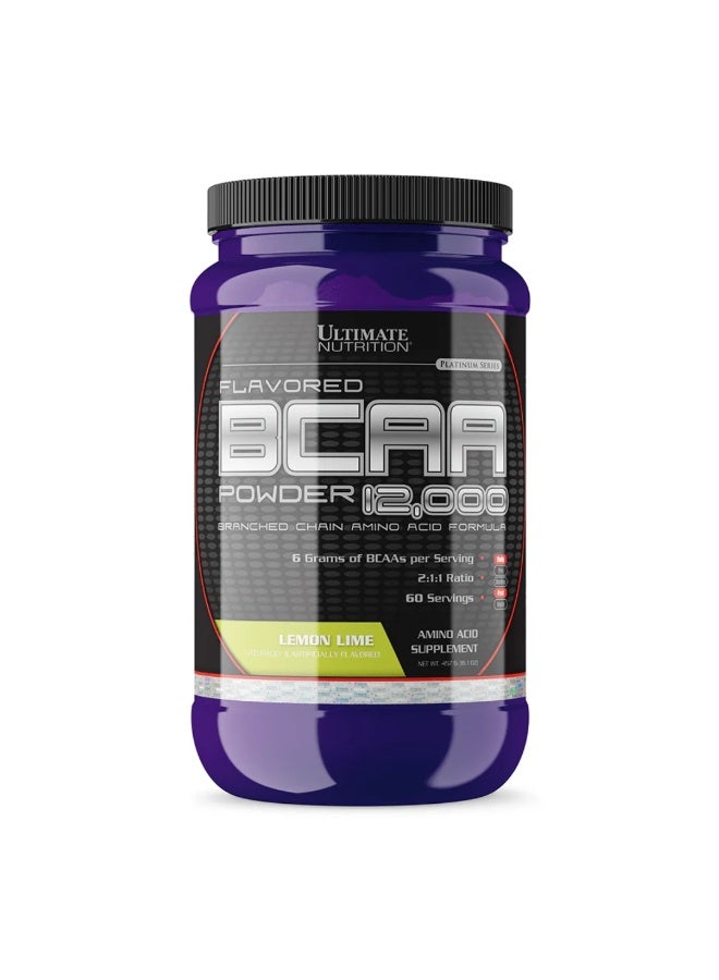 مكمل غذائي ألتيميت نيوتريشن BCAA 12000، 60 حصة، بنكهة الليمون والليمون الأخضر