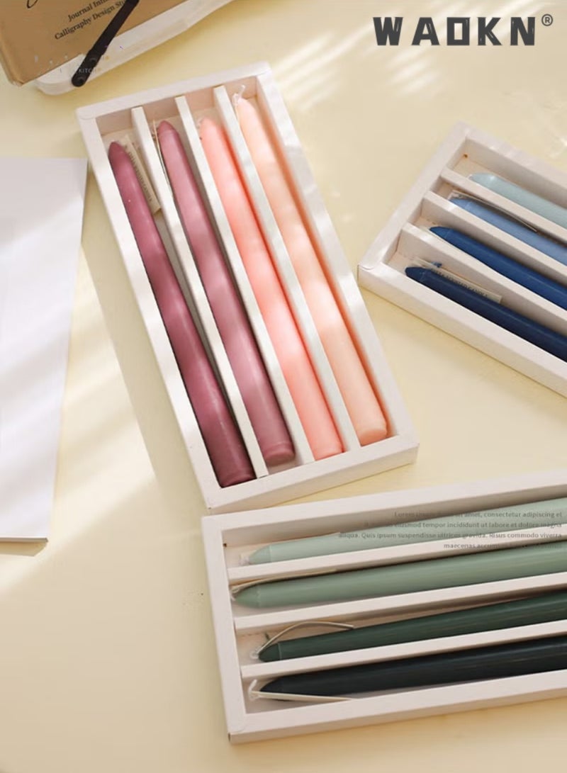 دبليو أيه أو كي أن 4 قطع من الشموع المخروطة الرومانسية رائحة الوردية العطرية لون التدرج العطرية شمعة خالية من الدخان شموع طويلة ملونة الشموع المخروطة للديكور عشاء مهرجان الزفاف ، عيد الحب والمناسبات الخاصة 10 بوصة - Image 2