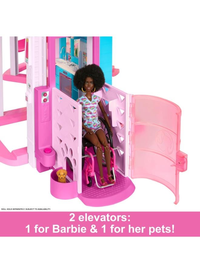Barbie Dreamhouse 2023, Pool Party Doll House with 75+ Pieces and 3-Story Slide, Barbie House Playset, Pet Elevator and Puppy Play Areas | Portable Storage Set with Multiple Play Areas Includes Dressing Table 20+ Pieces Ages 3+ HMX10 - Image 4