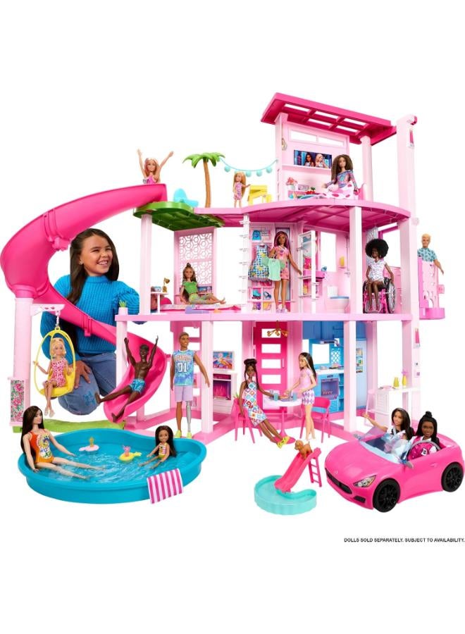 Barbie Dreamhouse 2023, Pool Party Doll House with 75+ Pieces and 3-Story Slide, Barbie House Playset, Pet Elevator and Puppy Play Areas | Portable Storage Set with Multiple Play Areas Includes Dressing Table 20+ Pieces Ages 3+ HMX10 - Image 1