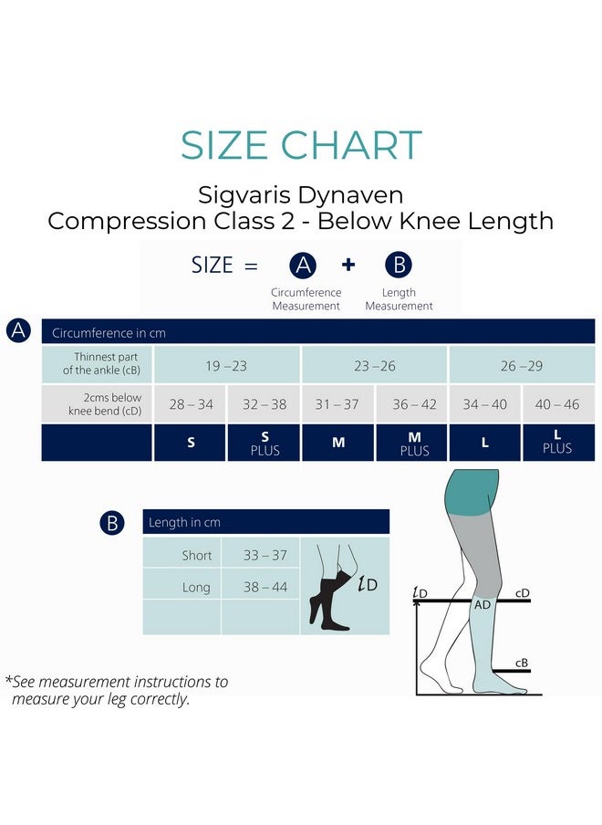 sigvaris - Sigvaris Medical Compression Stockings - DYNAVEN - Class 2 - Below Knee length - For Men and Women (Large PLUS - Long) - Image 1