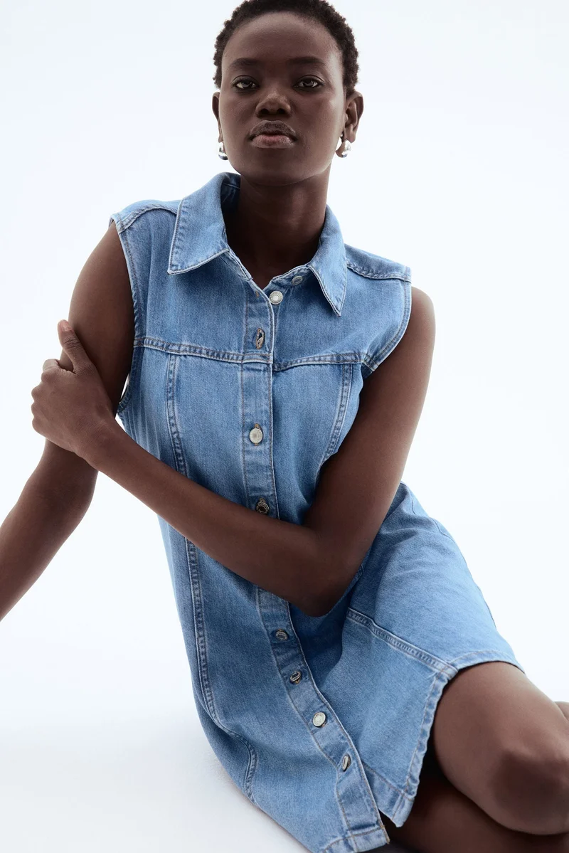 H&M Sleeveless denim shirt dress