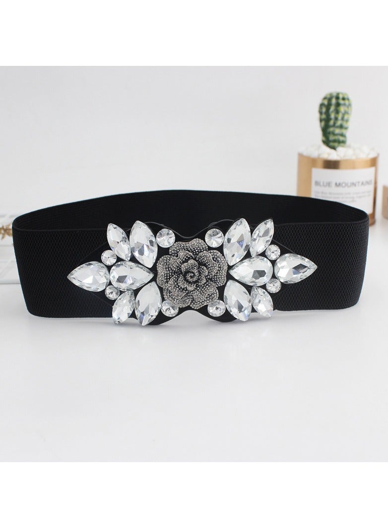KUYING Diamond Inlaid Elastic Elastic Waistband
