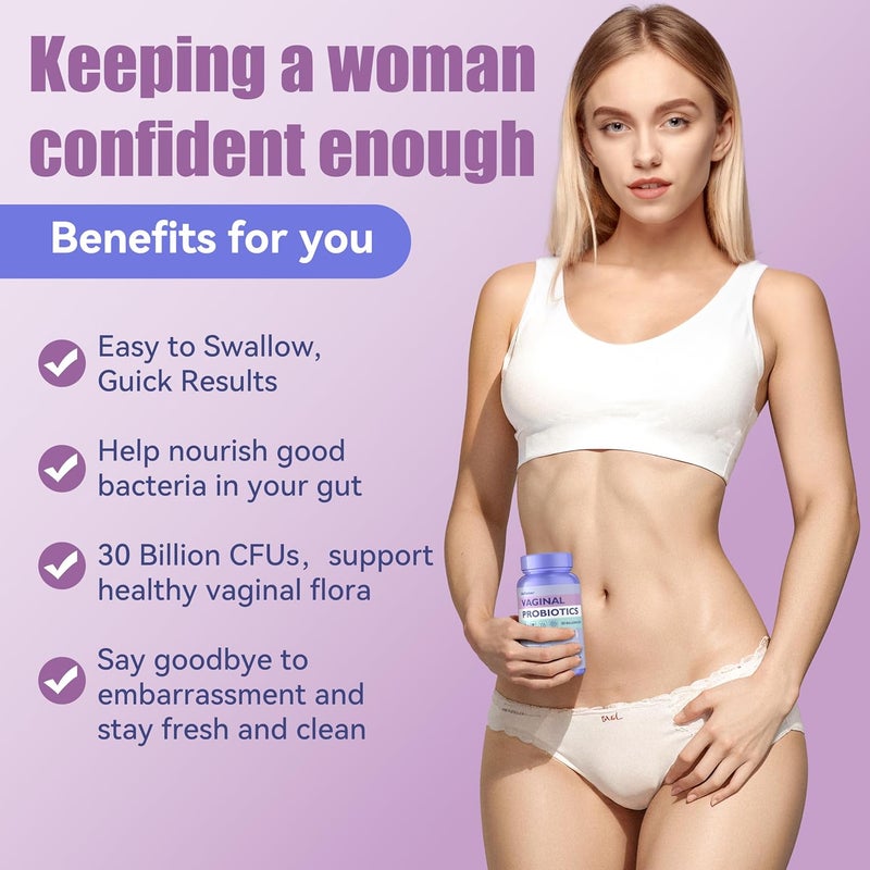 AnFamer Vaginal Probiotics for Women FemalePromotes Ph BalanceHealthy Vaginal Odor  FloraUrinary Tract Health with Prebiotics  Lactobacillus Probiotic Blend 30 Billion CFU60 Capsules - Image 3