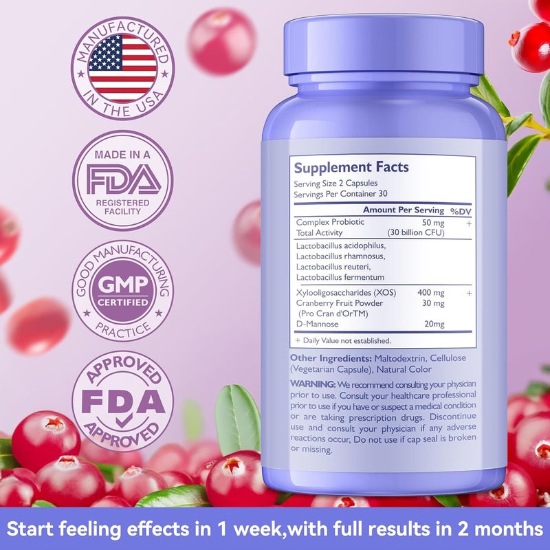 AnFamer Vaginal Probiotics for Women FemalePromotes Ph BalanceHealthy Vaginal Odor  FloraUrinary Tract Health with Prebiotics  Lactobacillus Probiotic Blend 30 Billion CFU60 Capsules - Image 5