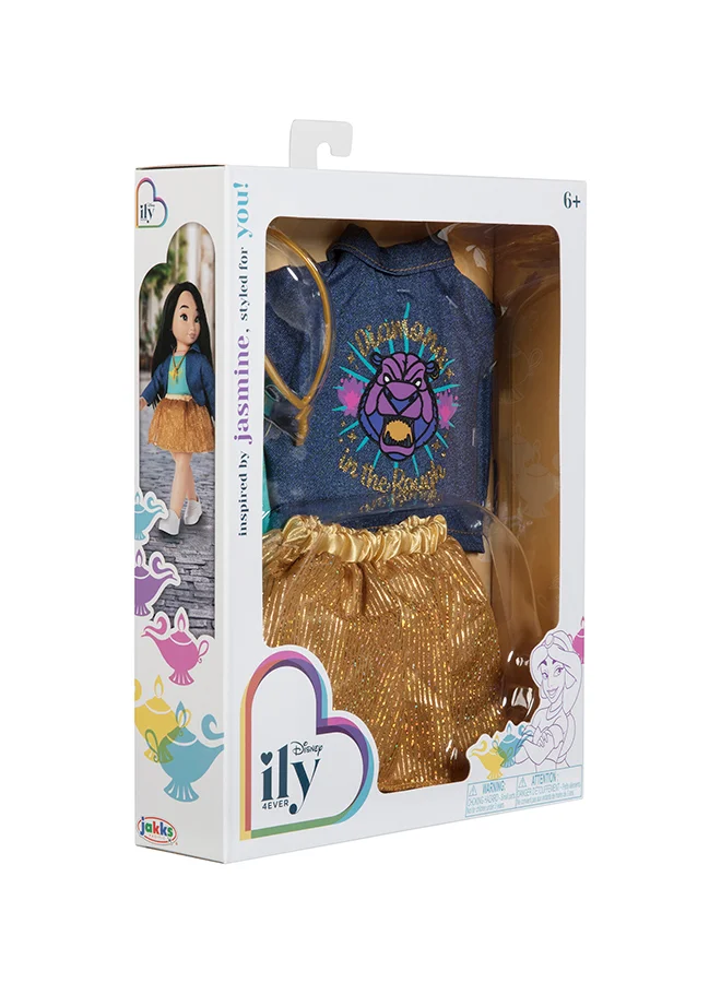 ديزني Disney ILY 4Ever Inspired by Jasmine Fashion Pack | Pretend Play | Fashion Dress for 18-Inches Doll | Dress Up | Gift for Kids and Teens | Doll not Included