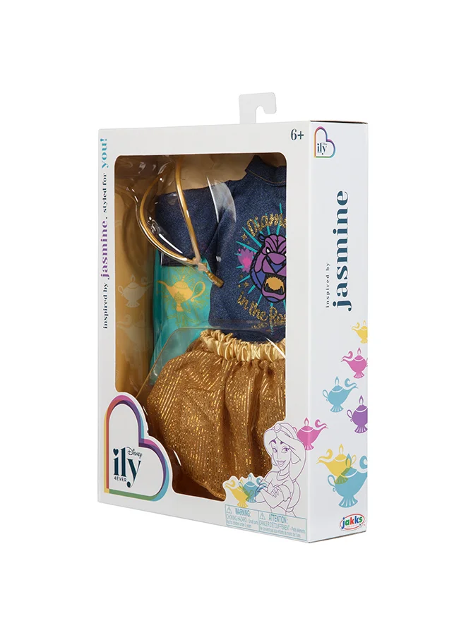 ديزني Disney ILY 4Ever Inspired by Jasmine Fashion Pack | Pretend Play | Fashion Dress for 18-Inches Doll | Dress Up | Gift for Kids and Teens | Doll not Included