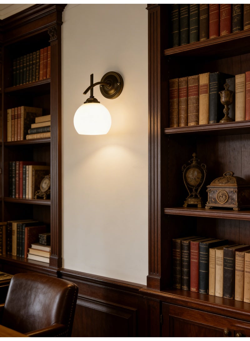 Vintage spherical glass wall sconce - Image 3