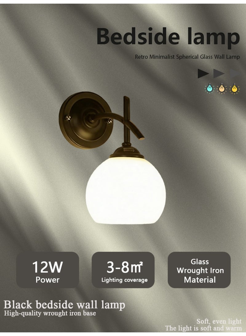 Vintage spherical glass wall sconce - Image 1