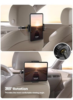 Lamicall Car Tablet Headrest Holder – Back Seat Mount Stand for Kids, Road Trip Travel Accessory Compatible with 2024 iPad Pro 11/13", iPad Air, Mini, Galaxy Tab, Kindle & All 4.7"–13" Tablets – Adjustable, Hands-Free Viewing – Black  - Image 3