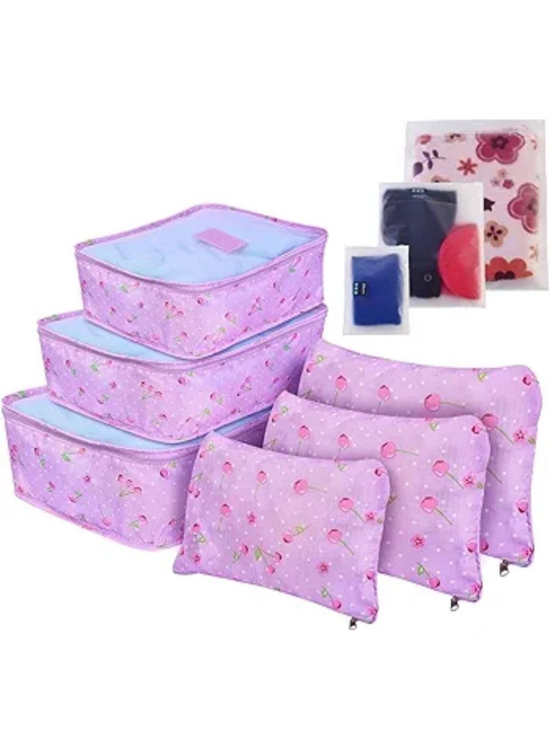 Professional 6-Piece Imported Mauve Travel Luggage Organizer Set Space-Saving Storage Bags for Clothes and Travel Essentials ir - Image 2