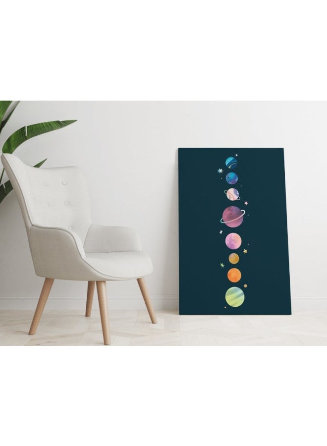 هوم جاليري لوحة فنية جدارية لكواكب النظام الشمسي المصفوفة مطبوعة على قماش 120×80 - Image 4