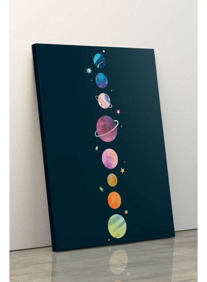 هوم جاليري لوحة فنية جدارية لكواكب النظام الشمسي المصفوفة مطبوعة على قماش 120×80 - Image 5