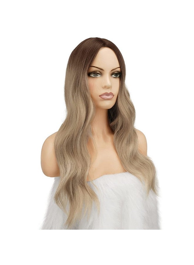 فيشبن باروكة شعر أشقر طويل من FESHFEN للنساء، 22 بوصة، بني إلى أشقر، باروكة شعر كاملة مموجة طويلة، باروكة شعر صناعية ذات فراق متوسط، ذات مظهر طبيعي للحفلات اليومية - Image 4