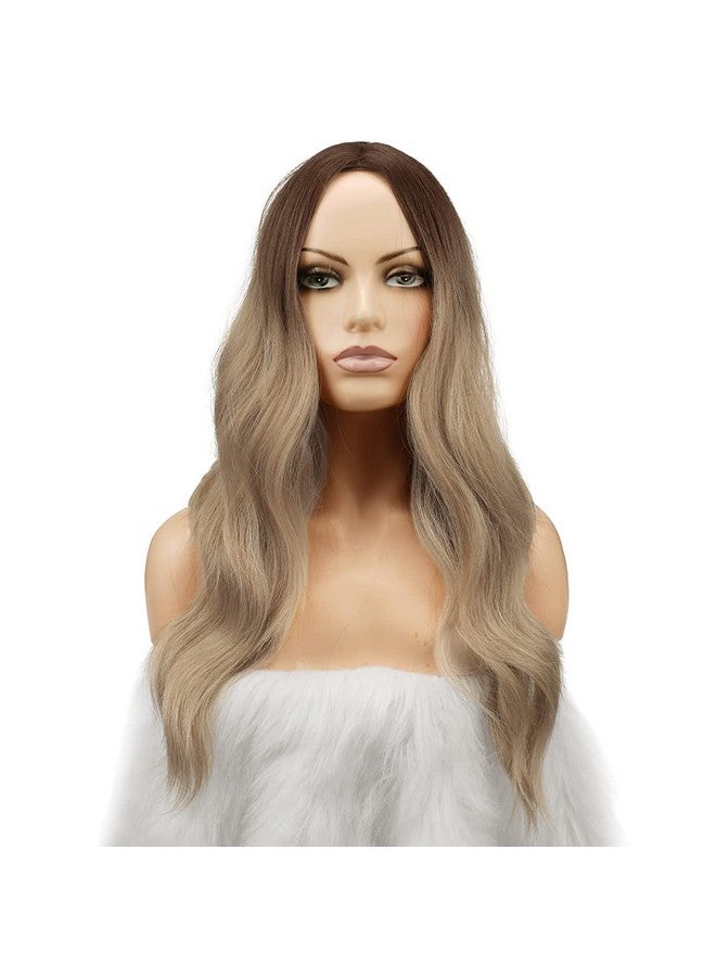 فيشبن باروكة شعر أشقر طويل من FESHFEN للنساء، 22 بوصة، بني إلى أشقر، باروكة شعر كاملة مموجة طويلة، باروكة شعر صناعية ذات فراق متوسط، ذات مظهر طبيعي للحفلات اليومية - Image 2